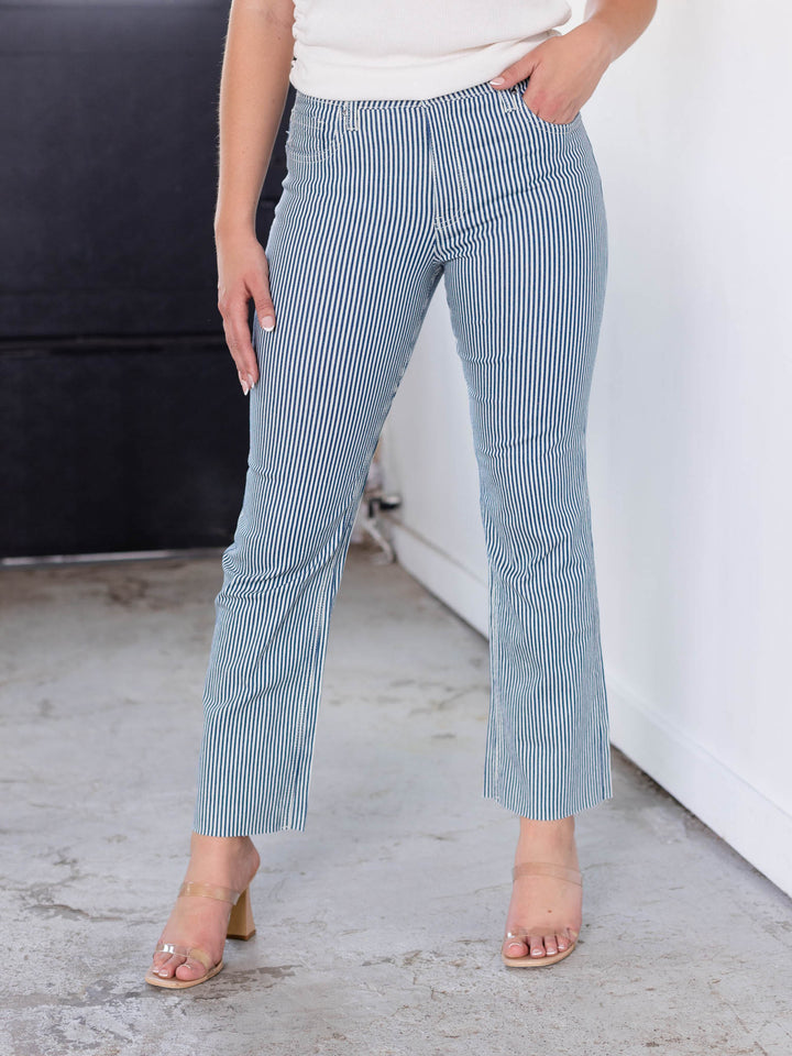 KUT Navy/Ivory Kelsey High Rise Fab Ab
