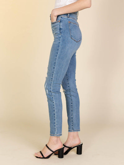 shredded skinny denim