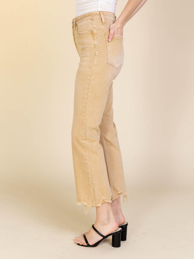 washed yellow denim
