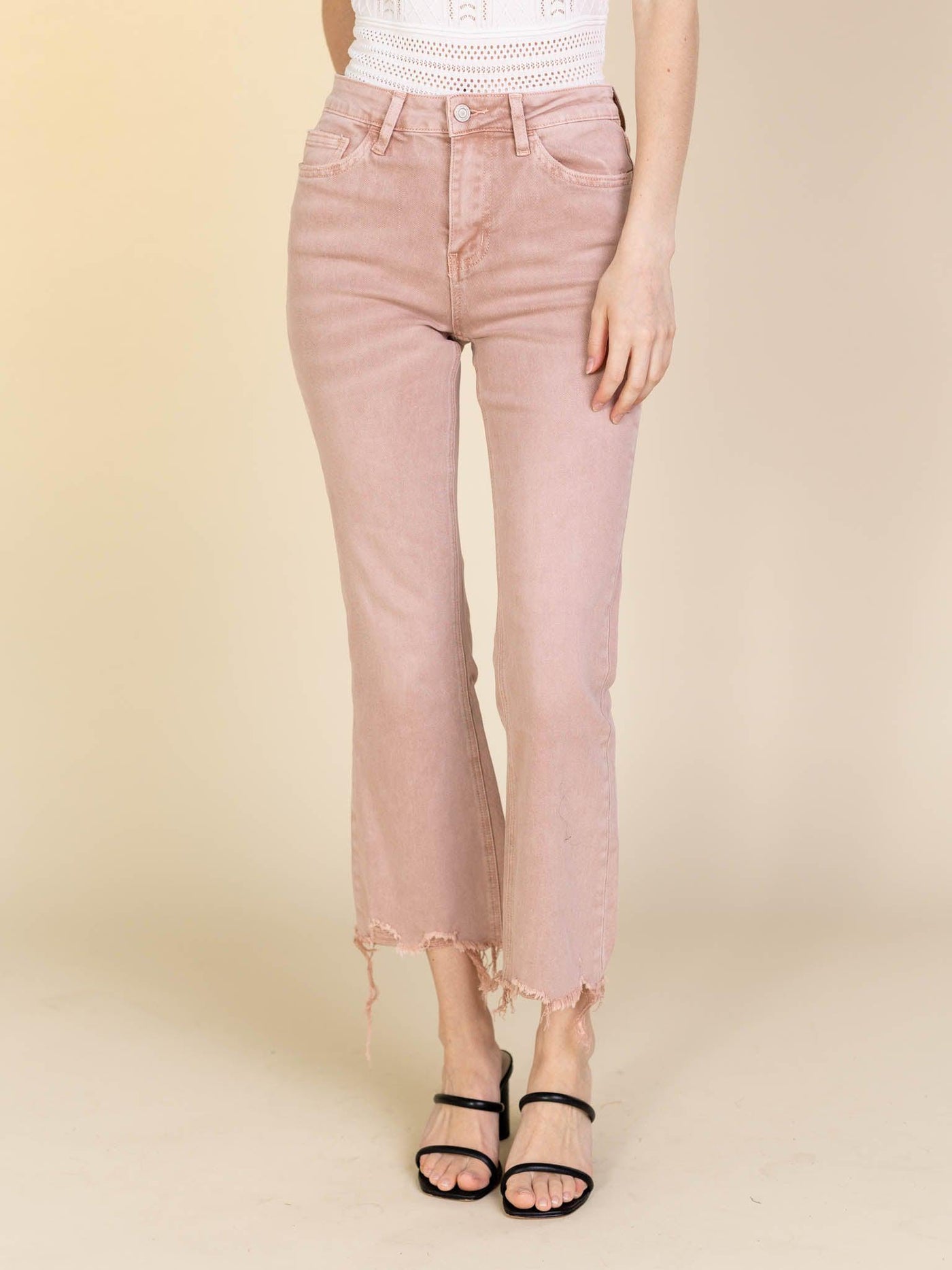 light pink colored denim