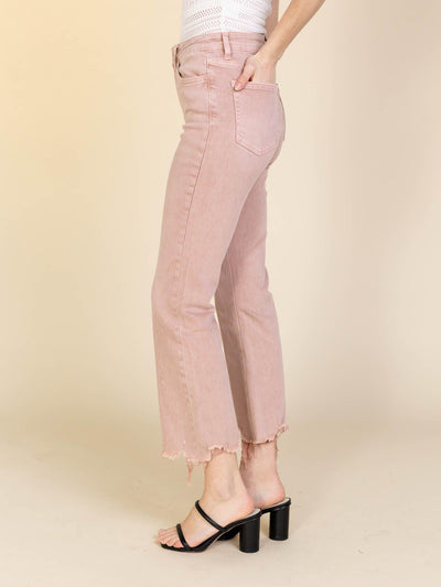 fray hem flare denim