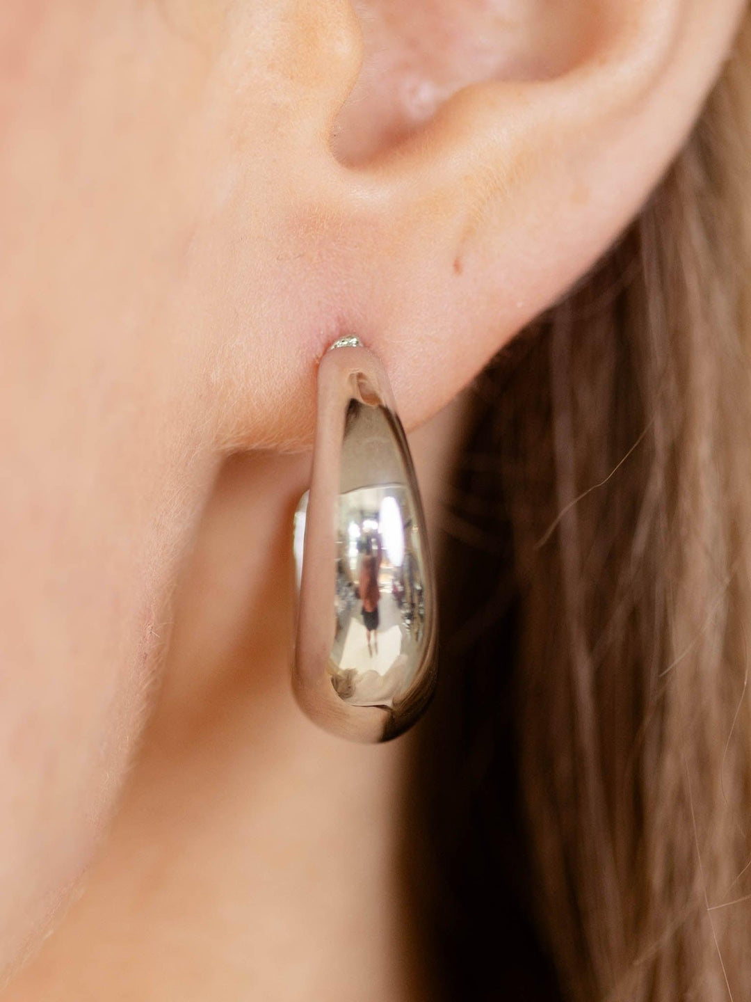 chunky silver earring