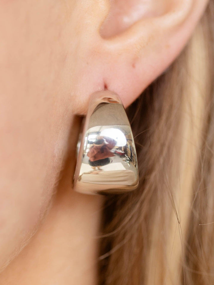 silver chunky earrings