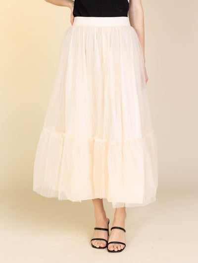 tulle midi skirt