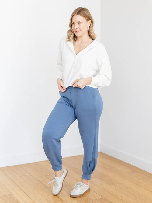 blue soft jogger pants
