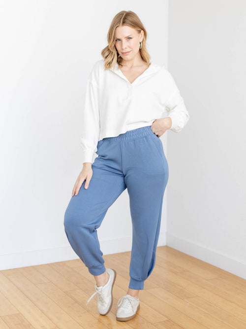 blue soft jogger pants