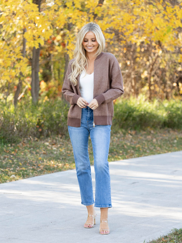Varley Zenia Zip Through Knit Jacket