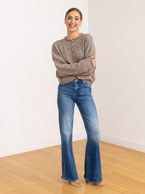 embroidered heart cardigan