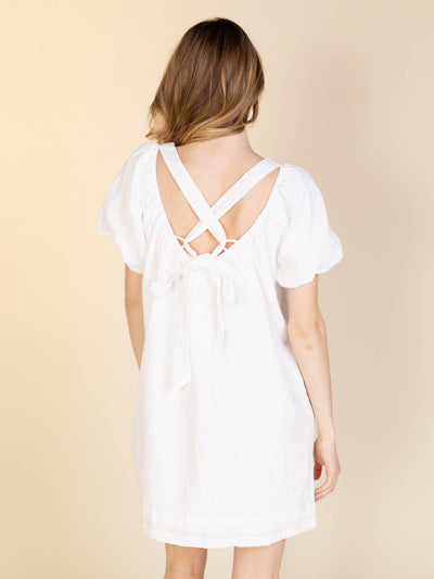 short sleeve white dress