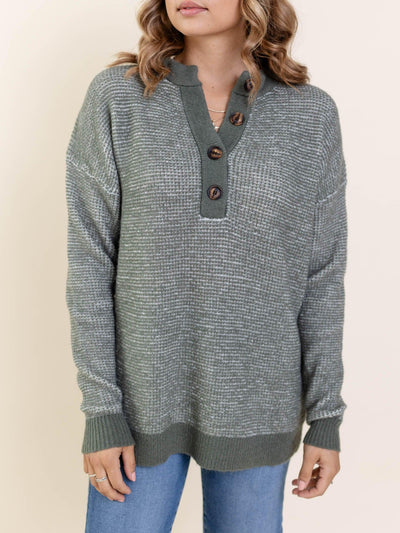 waffle textured henley