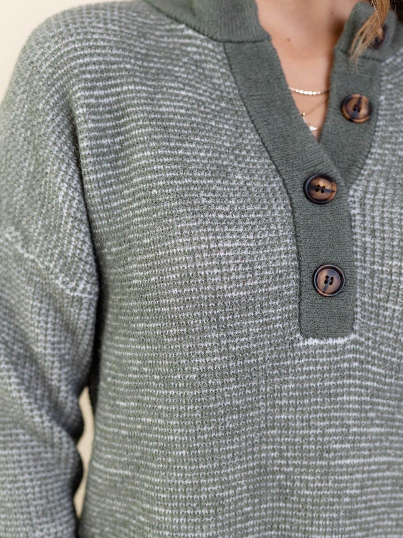 drop shoulder henley top