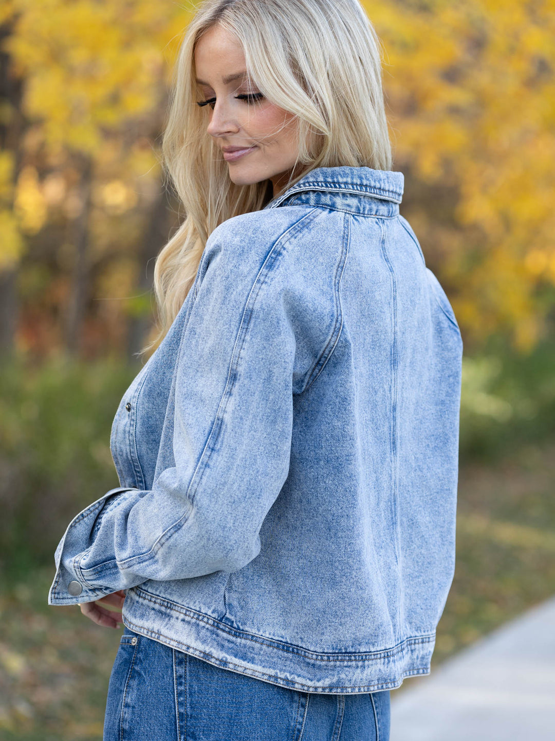 Washed Denim Cropped Jacket