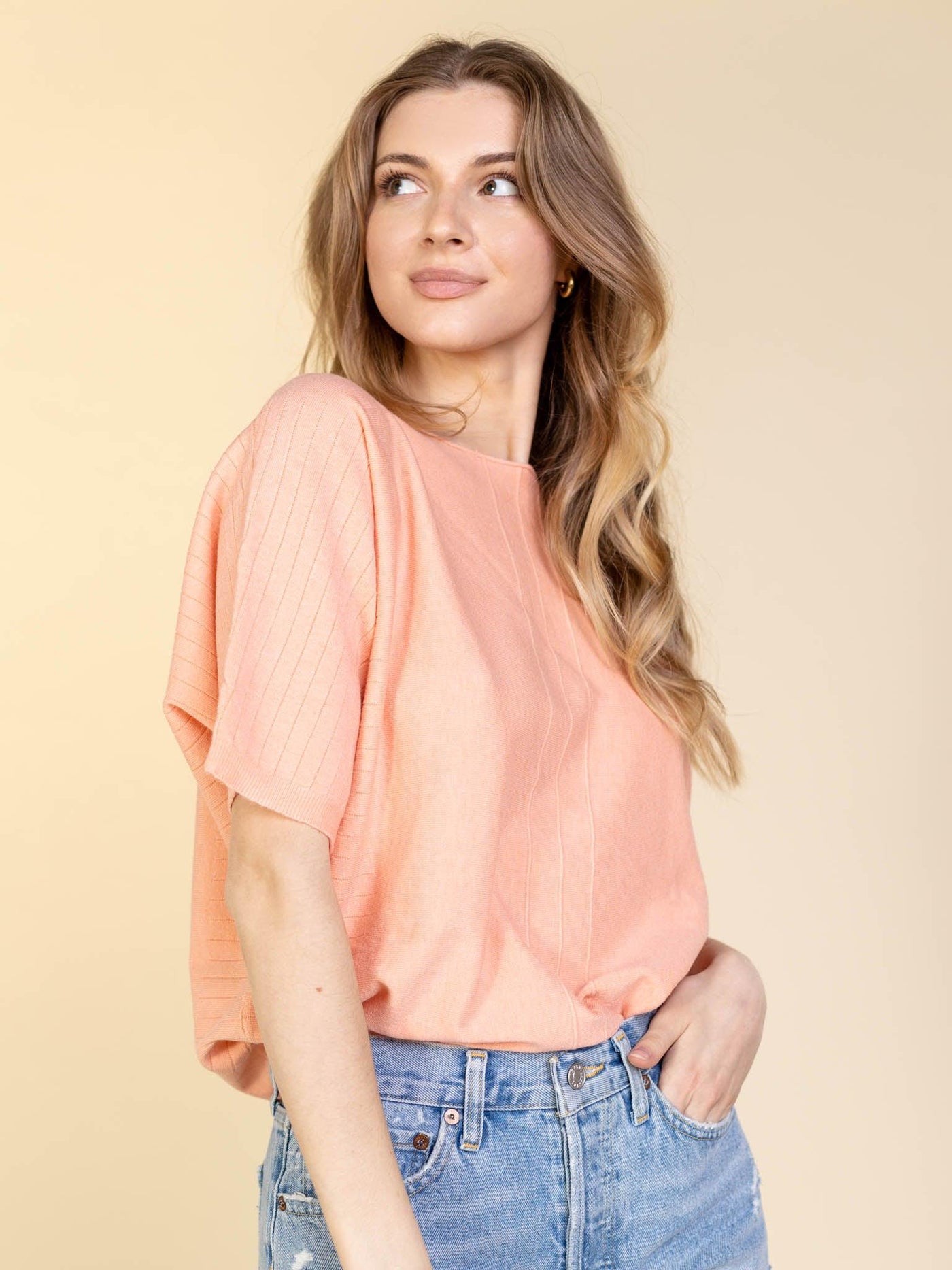 light coral sweater top
