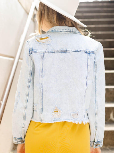 fray hem light jacket