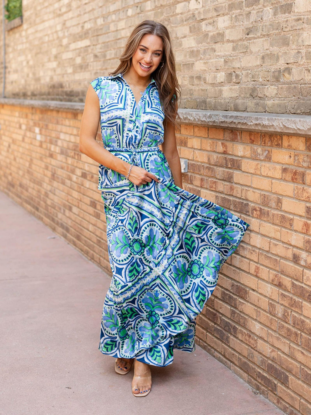 Pinch Floral Tiered Maxi Dress - S / Black Rust / 5176DB