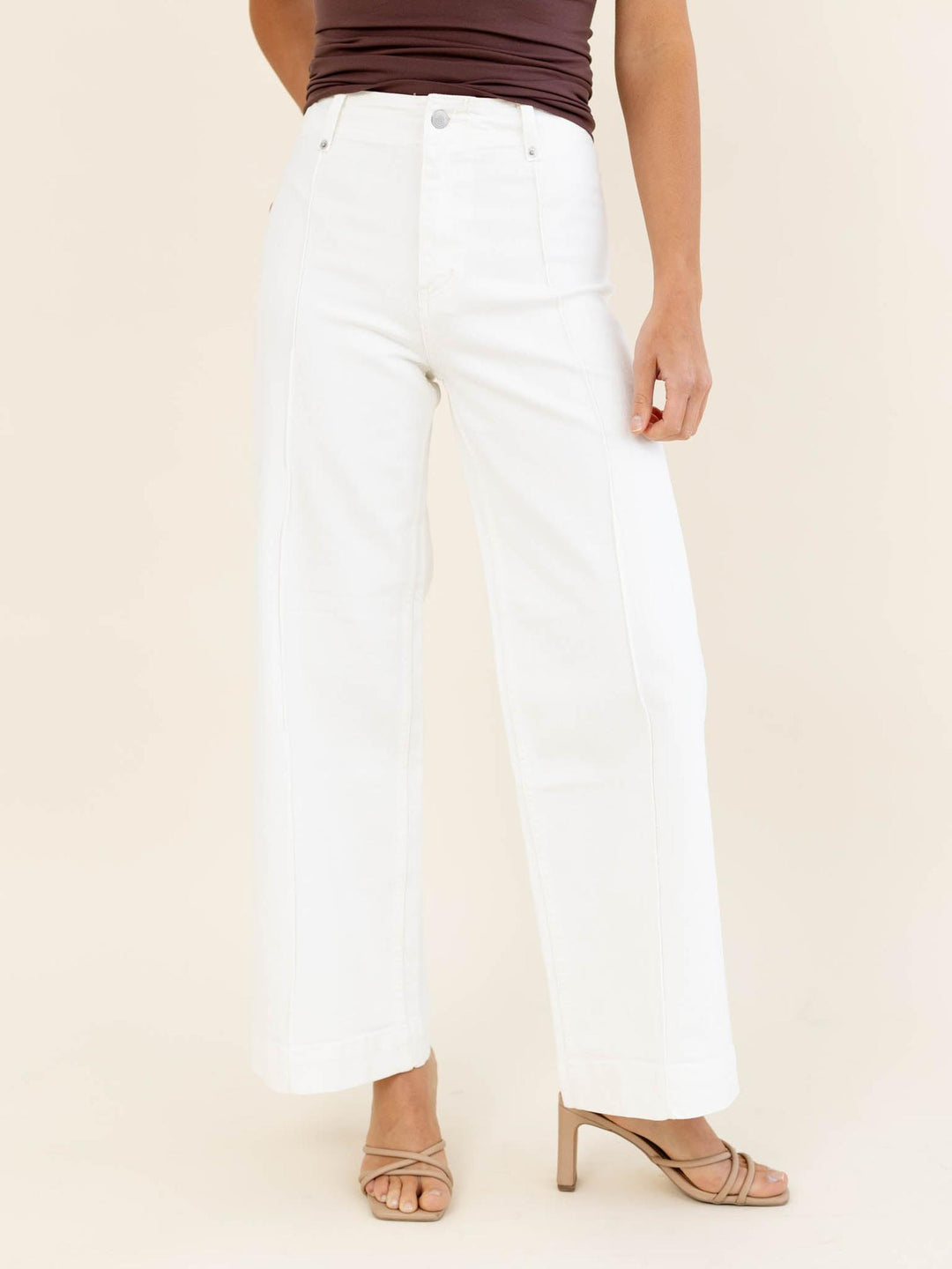 MICA White High Wide Leg Ankle
