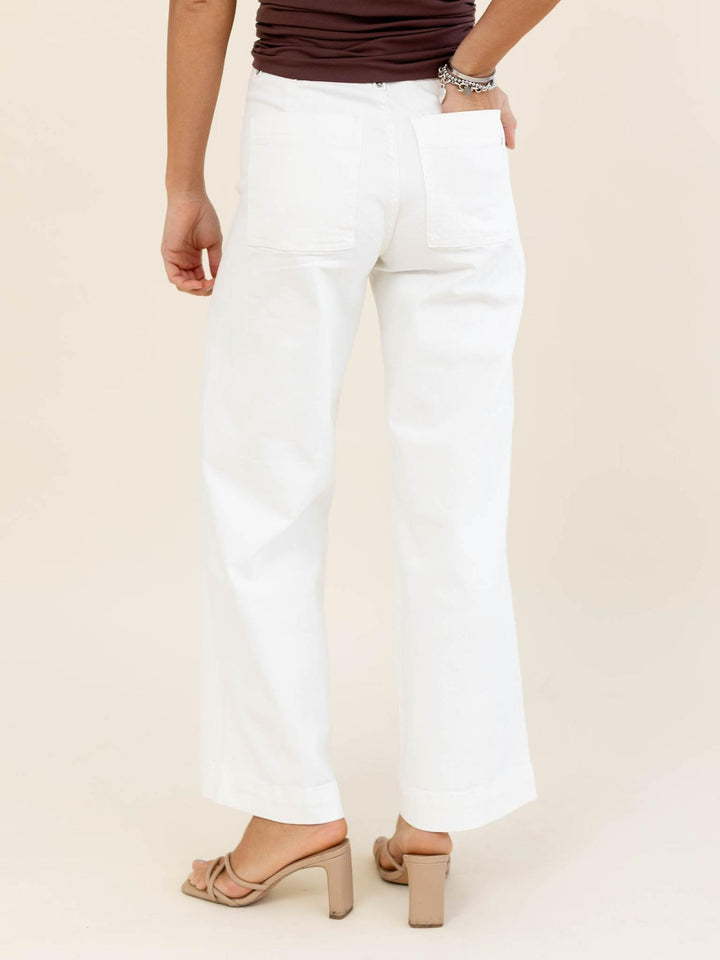 MICA White High Wide Leg Ankle