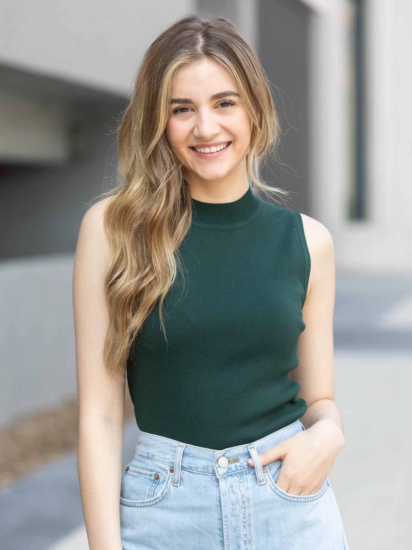 mock neck sweater knit tank