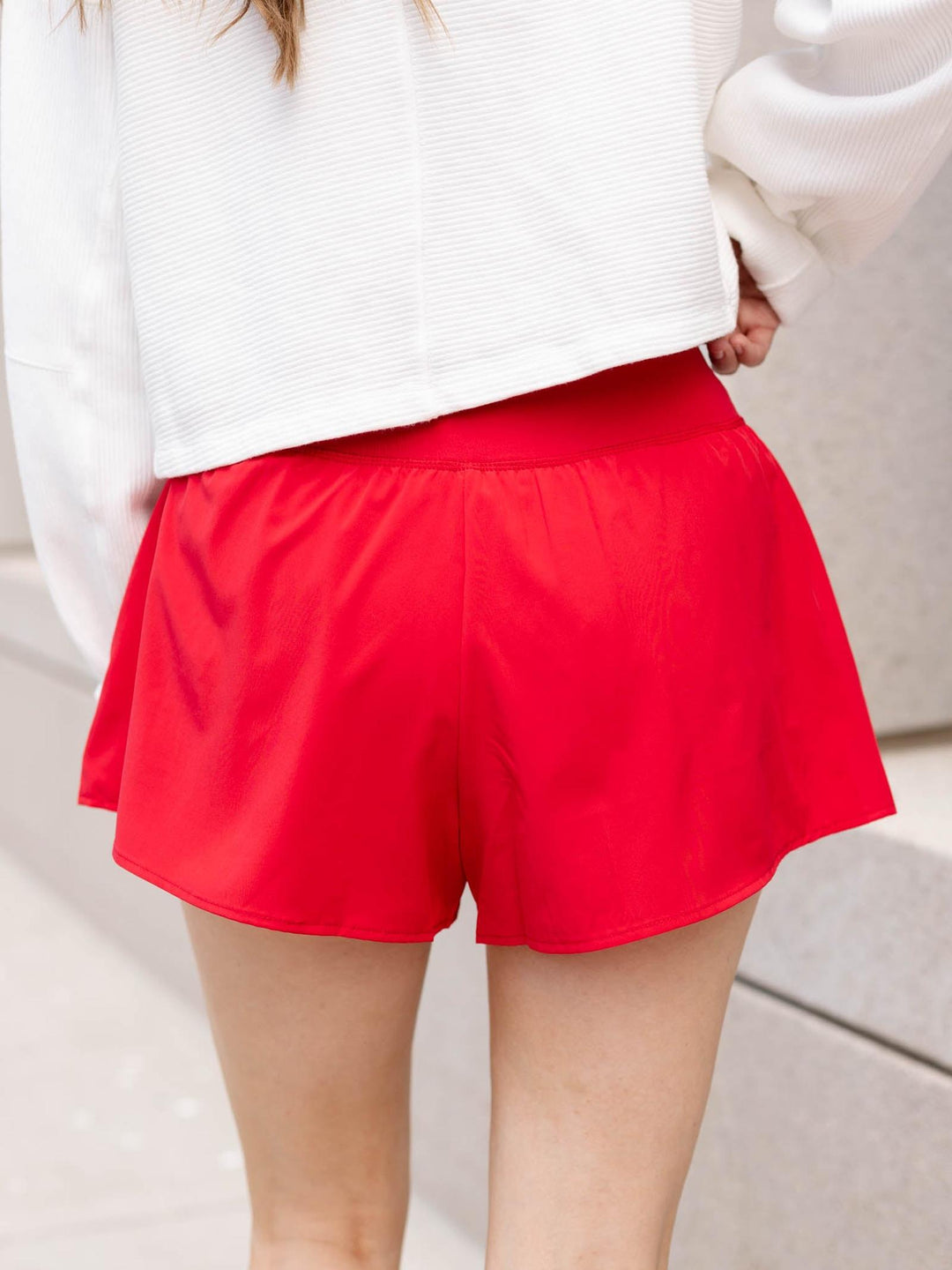 Crossover Waist Flare Short