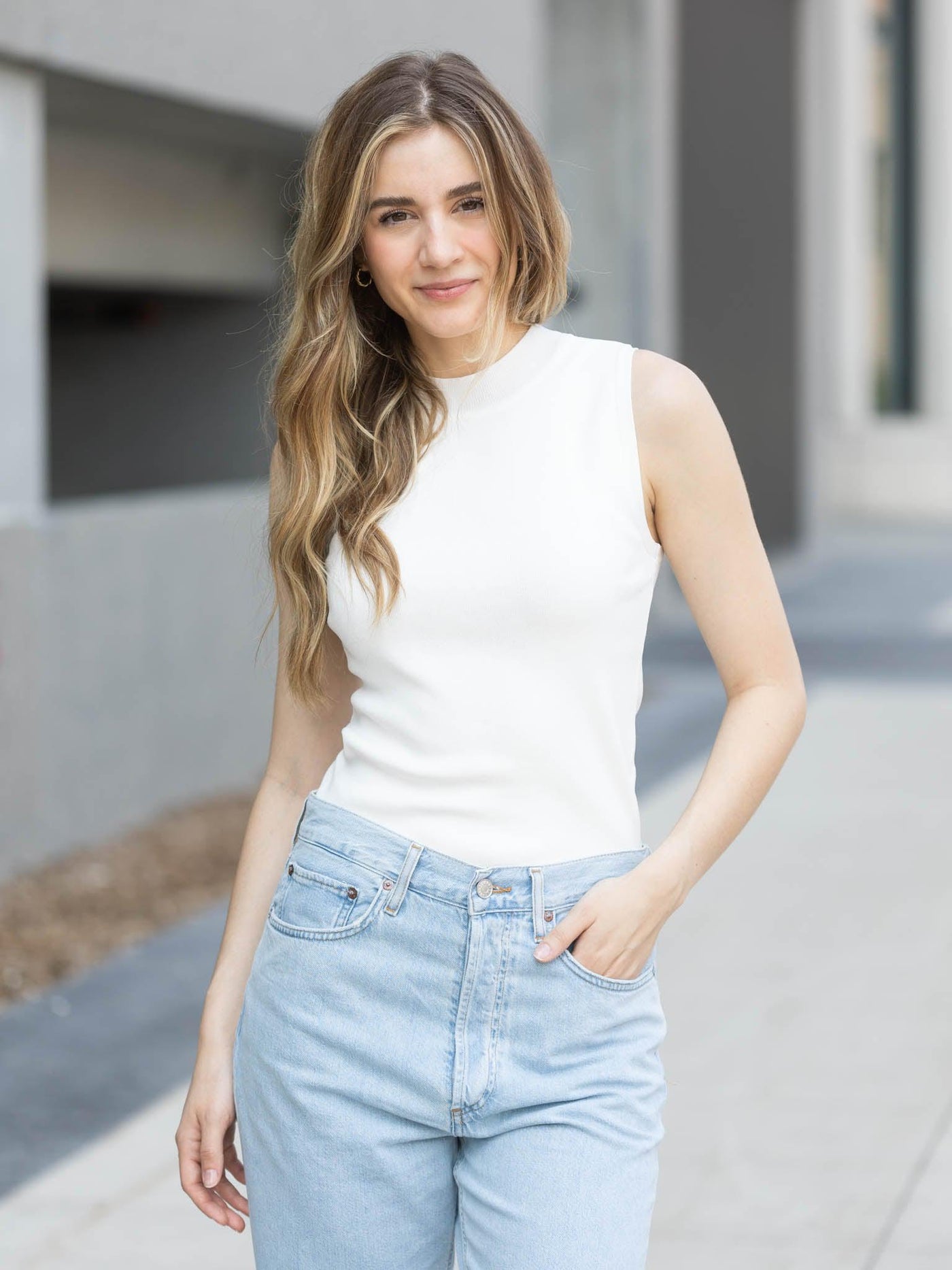 sweater knit tank top
