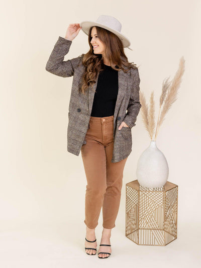 fall plaid oversized blazer