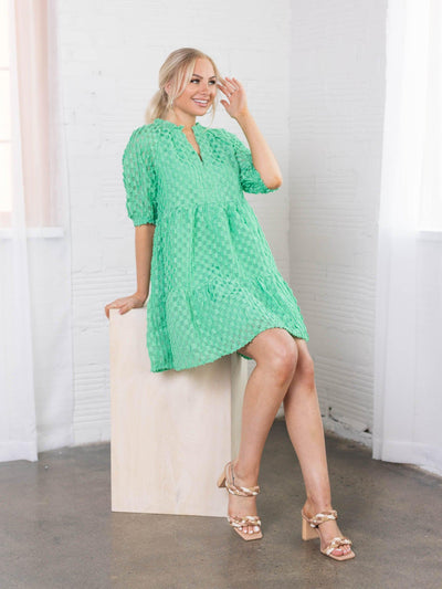 sheer checkered dress