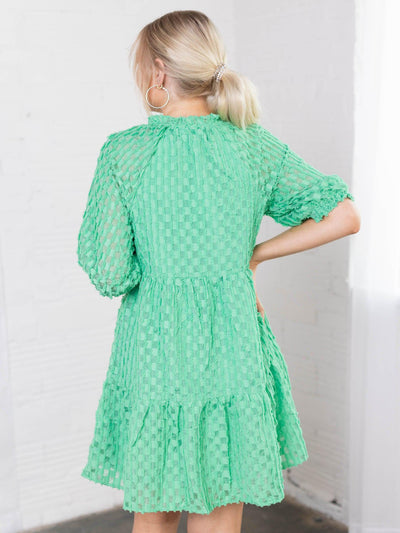 split neck dress