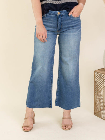 wide leg cropped denim