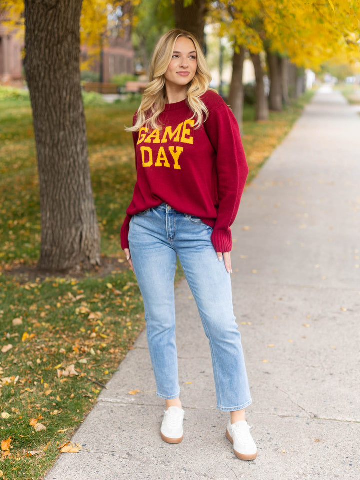 Maroon &amp; Gold Game Day Sweater