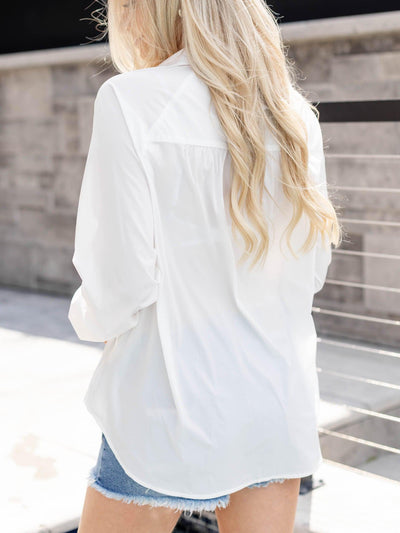 white button down collared shirt