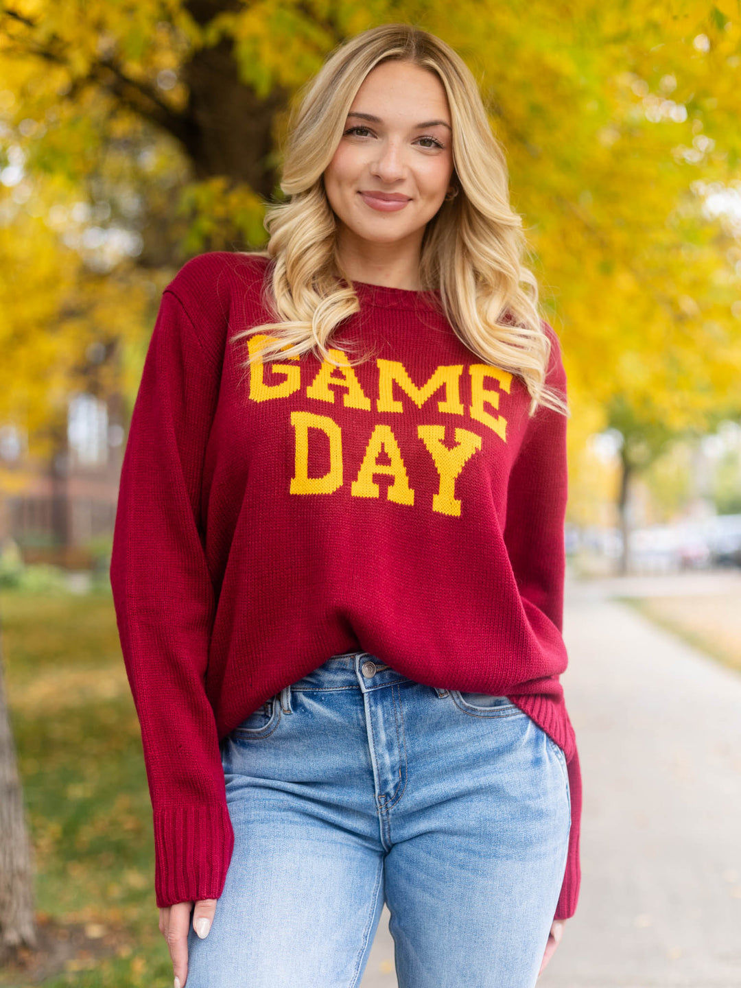 Maroon &amp; Gold Game Day Sweater