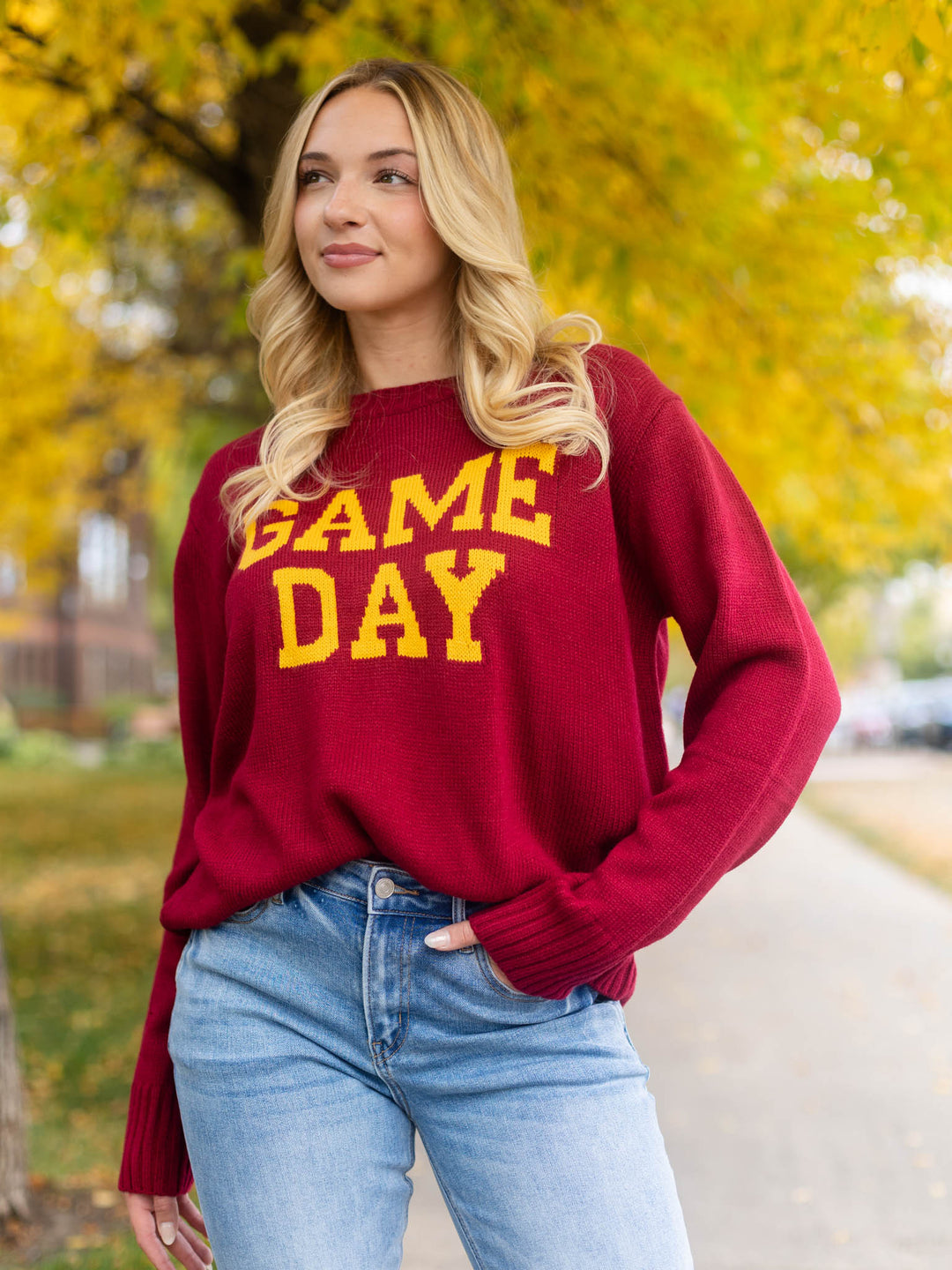 Maroon &amp; Gold Game Day Sweater