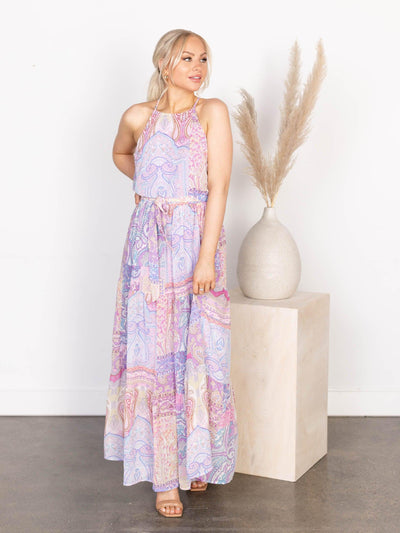 cinched waist maxi dress