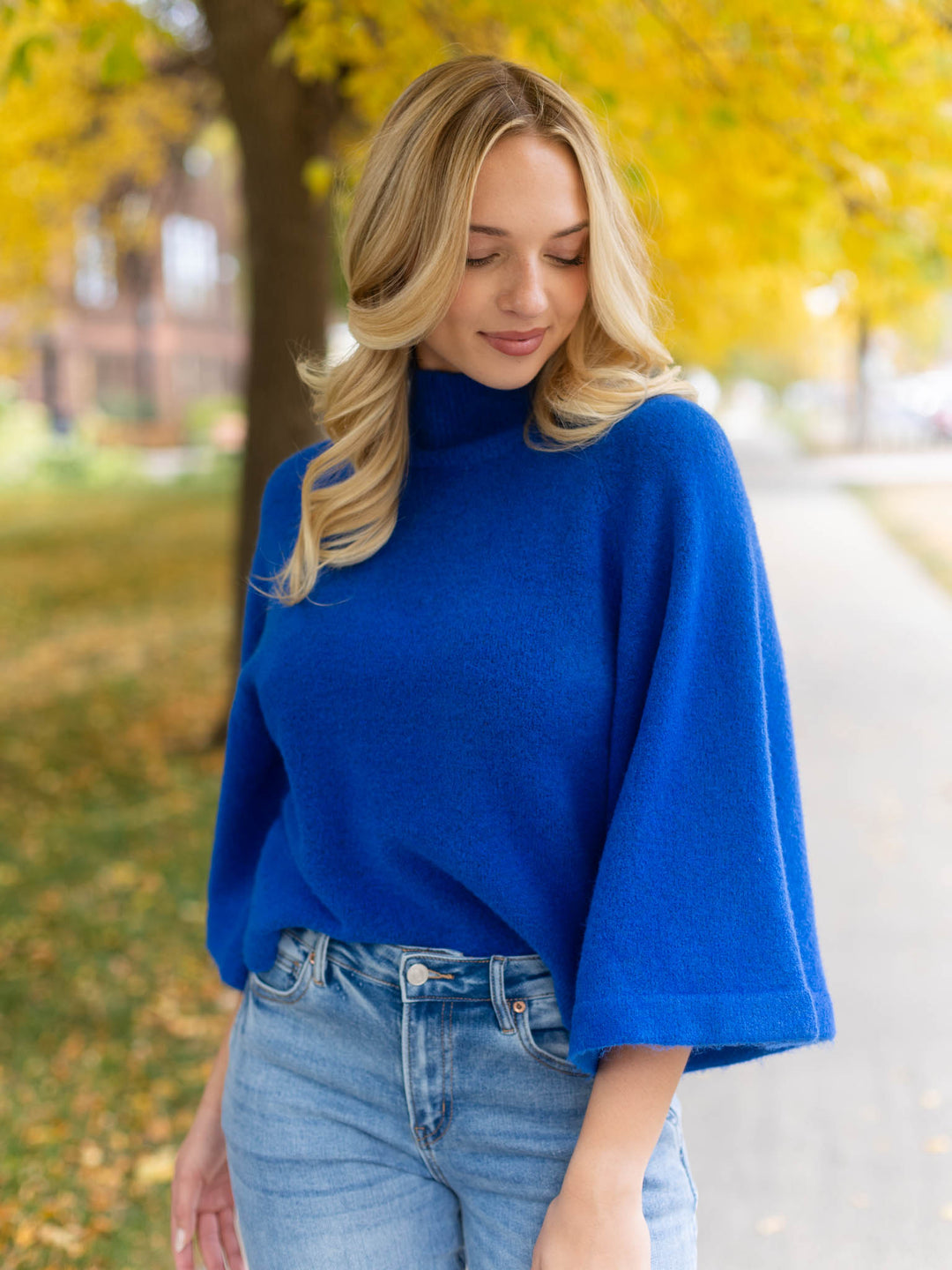 PINCH Wide Sleeve Mock Neck Sweater