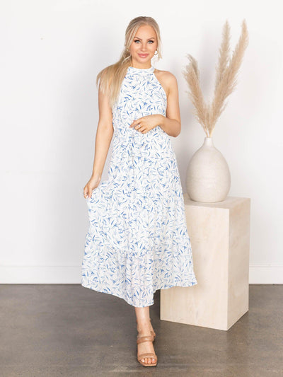 printed halter dress