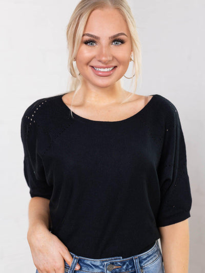 black dolman sleeve top