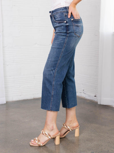 high rise medium denim