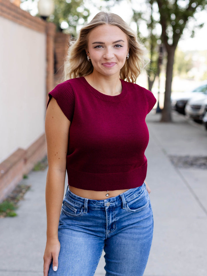 garnet cap sleeve top