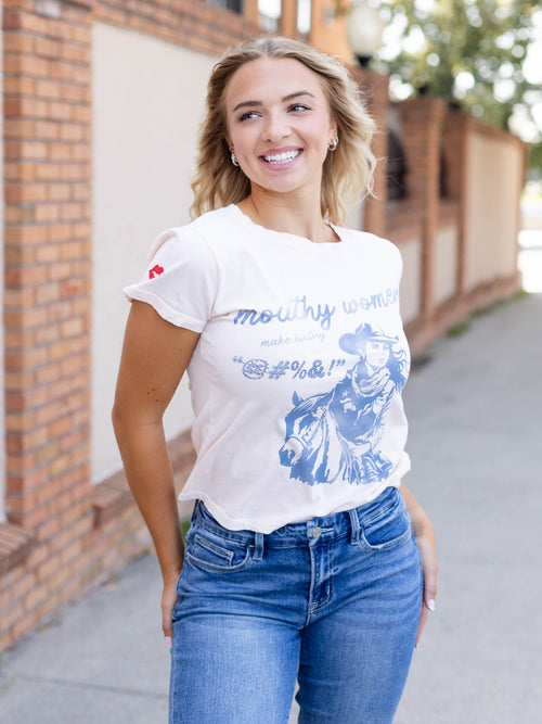 western mouthy women tee