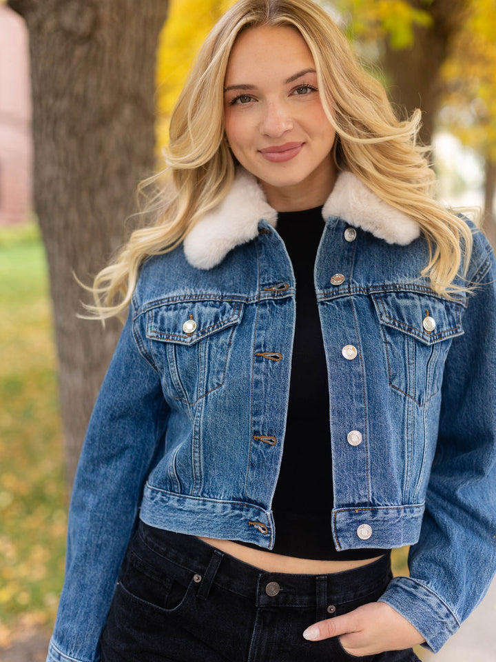 Z Supply The Daily Denim Fur Jacket