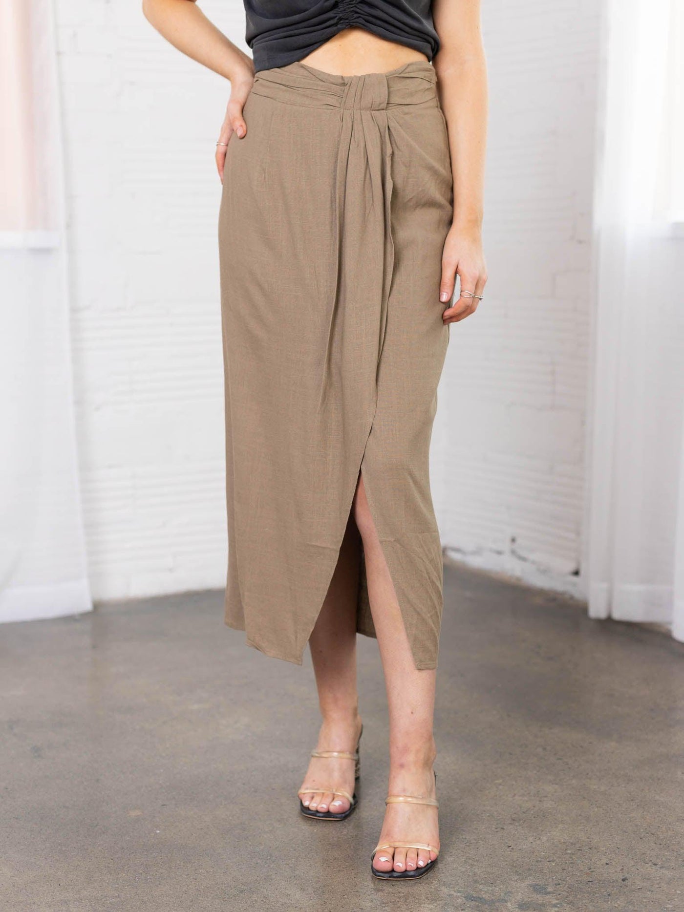 overlapped wrap skirt