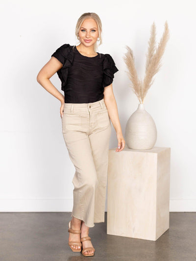 black wavy texture top