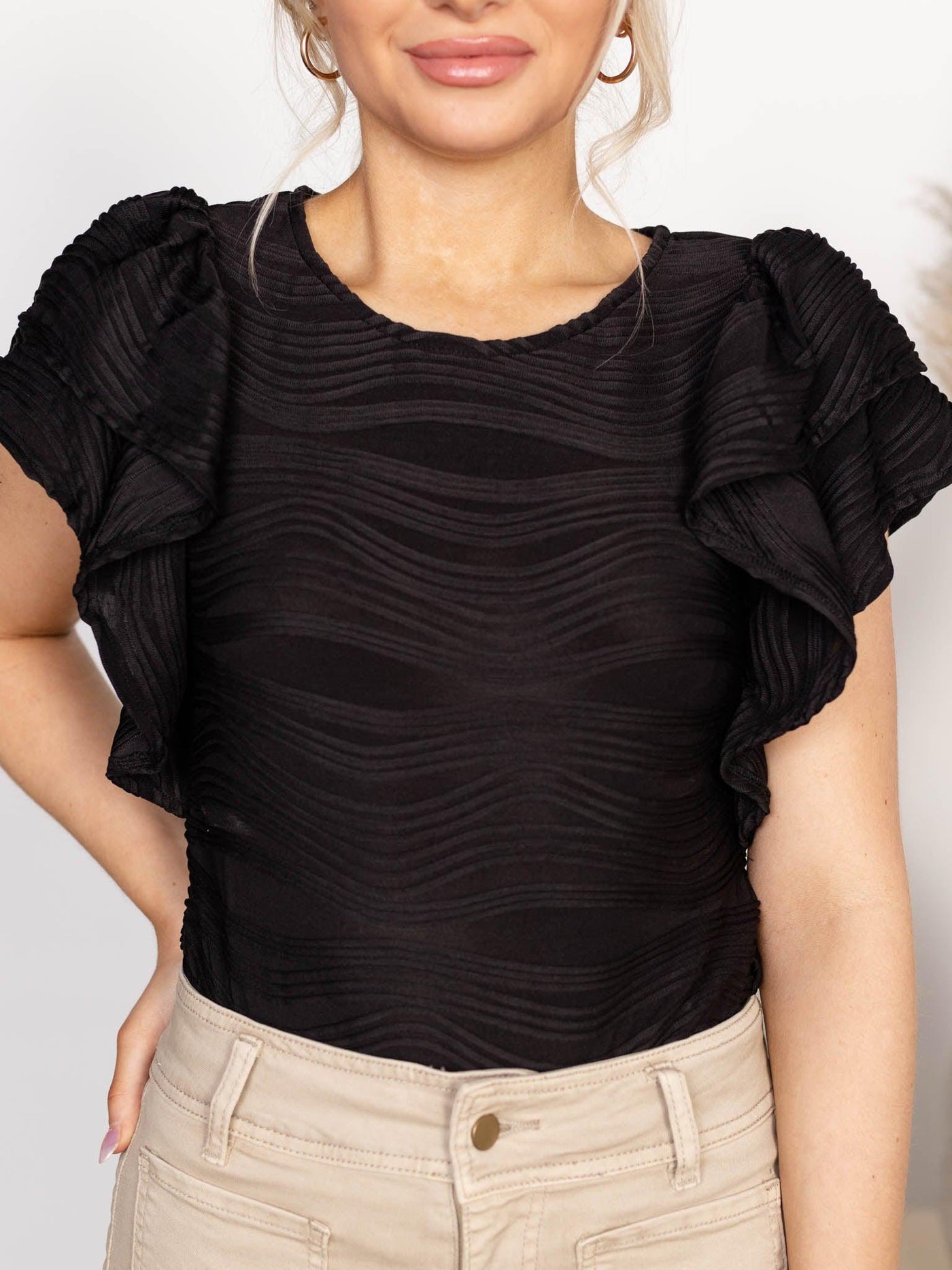 layered textured top