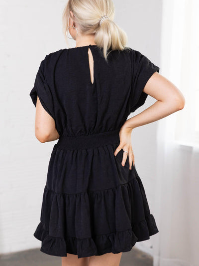 black mini dress