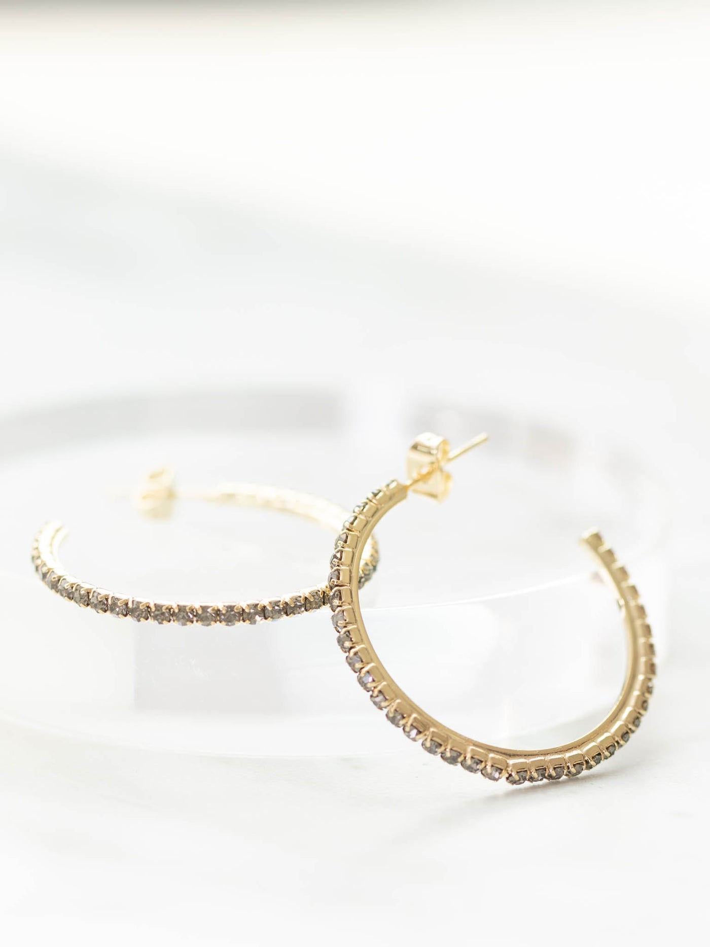 grey hoop earring