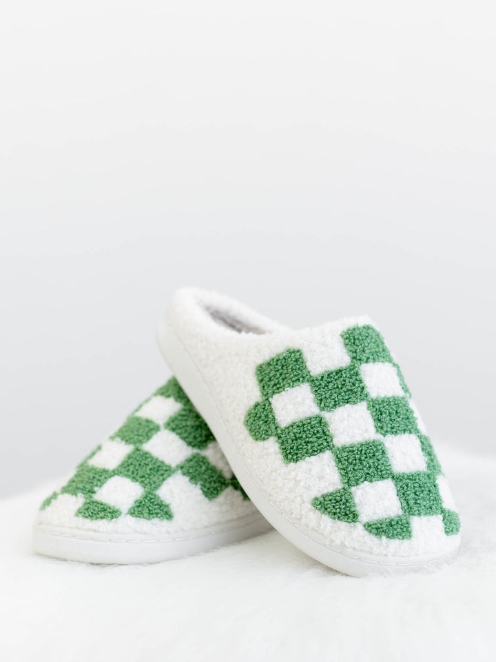 green check slipper