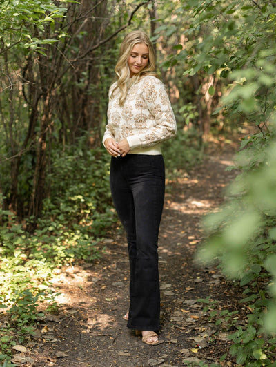 black flare denim