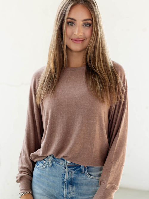 light brown soft raglan top