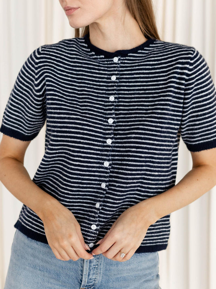 striped boxy cardigan