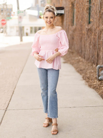 smocked off the shoulder top